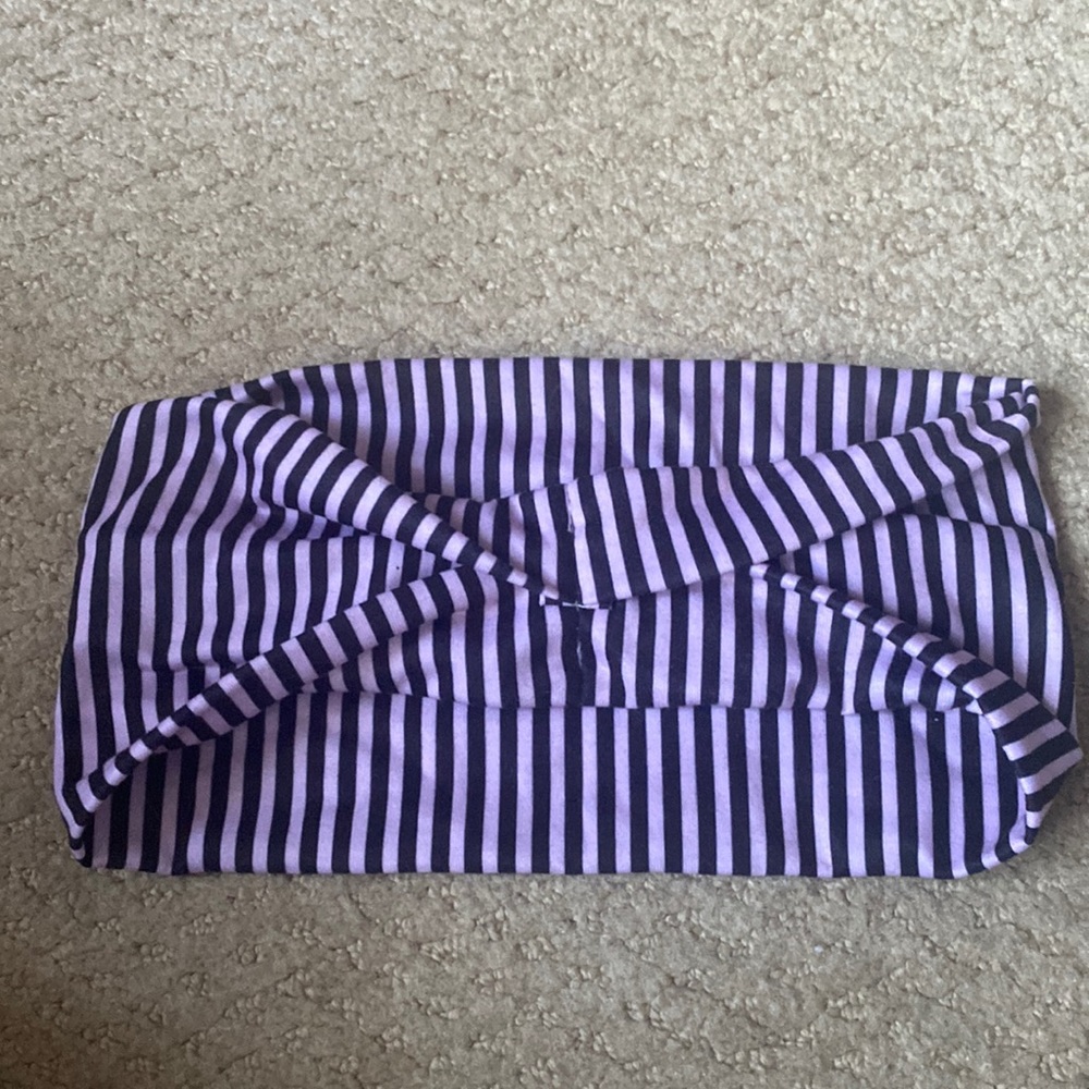 Pink and black stripped The Be Brand headband